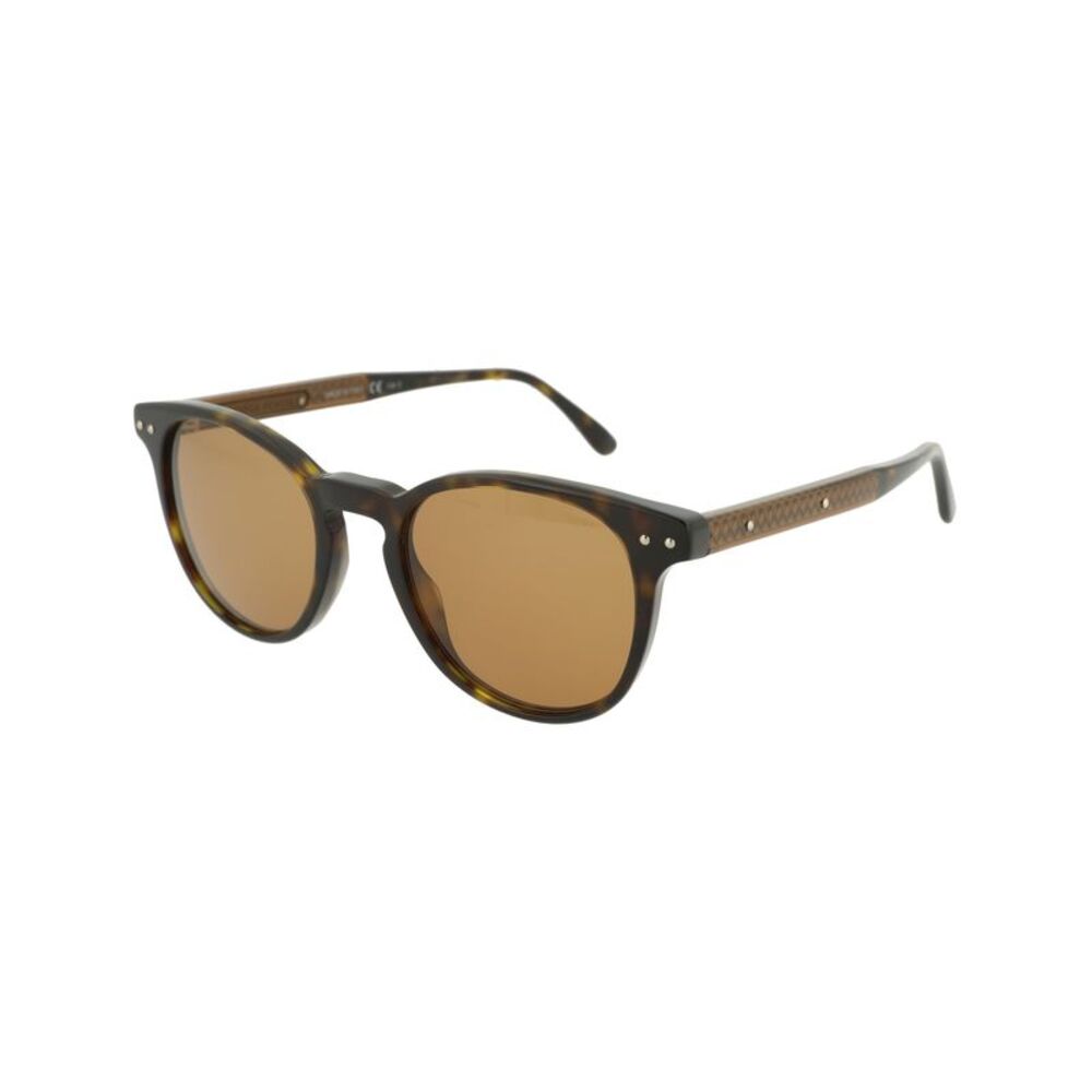 Bottega Veneta Round-Frame Acetate Sunglasses Brown Mens - Picture 2 of 5